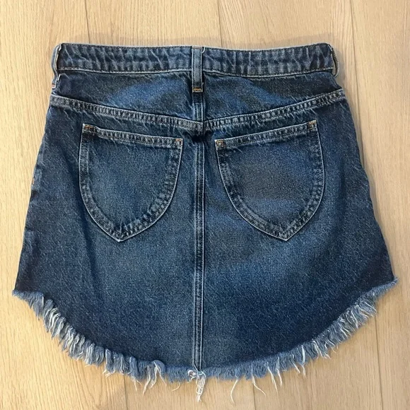 Free People We The Free Bailey Denim Skirt Mini Skirt Raw Hem Boho Women’s 28 - Picture 6 of 10